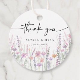 Soft Pastel Floral Wildflower Wedding Thank You Geschenkanhänger