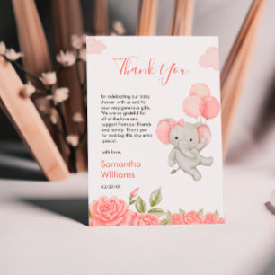 Soft Pastel Florales Elefant Dankeschön Karte Bes