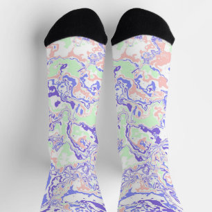 Soft Pastel Funky Boho Retro Abstrakter Marmor Socken