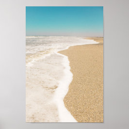 Soft Pastel Ocean Sandy Beach Sky Waves Foam Poster