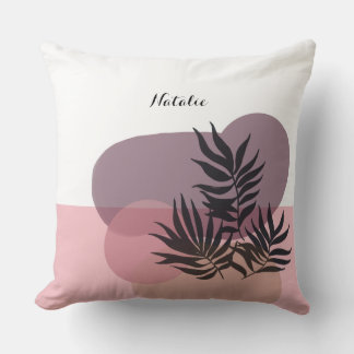 Soft Pastel Pink Abstract Tropical  Kissen