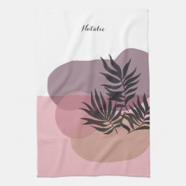 Soft Pastel Pink Abstract Tropical Kitchen Towel Geschirrtuch