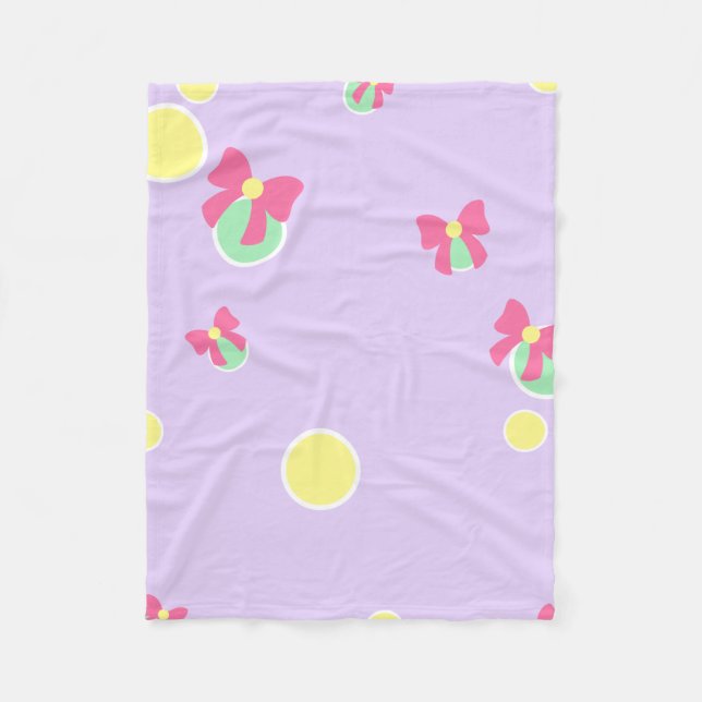 soft pastel polka dots and bows fleecedecke (Vorderseite)