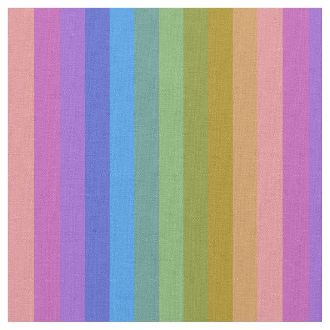 Soft Pastel Rainbow Vertical Stripes Stoff (Nahaufnahme)