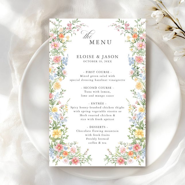Soft Pastel Verziert Spring Garden Chic Wedding Me (Soft Pastel Ornate Spring Garden Chic budget Wedding Menu)
