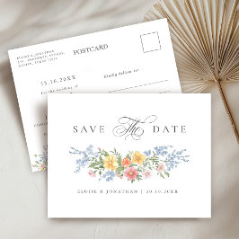Soft Pastel Verziert Spring Garden Save the Date Postkarte