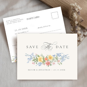 Soft Pastel Verziert Spring Garden Save the Date Postkarte