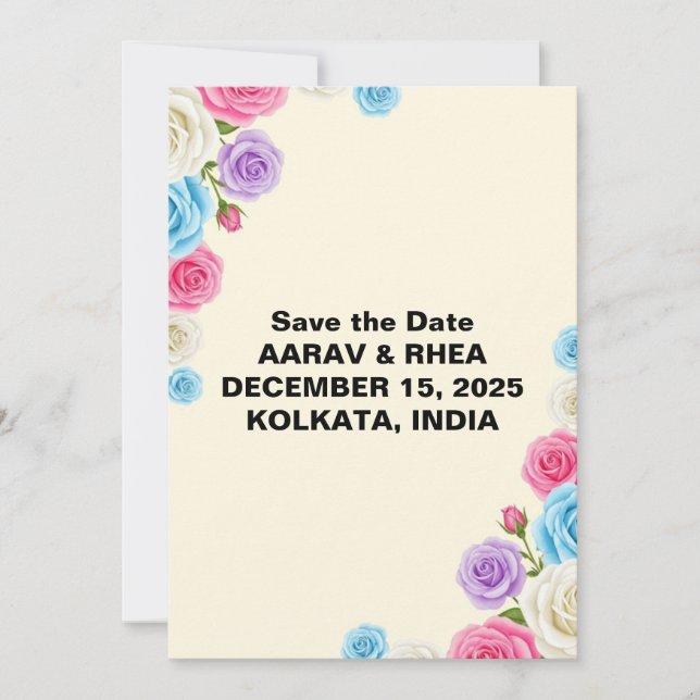 Soft Pastel Wedding Save the Date (Vorderseite)