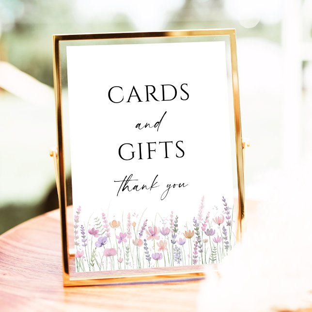 Soft Pastel Wildflower Wedding Cards & Gifts Sign Poster (Von Creator hochgeladen)
