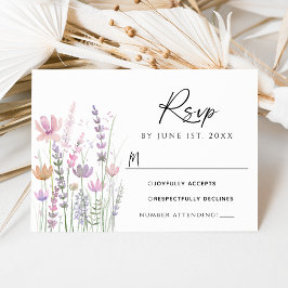 Soft Pastel Wildflower Wedding RSVP Card