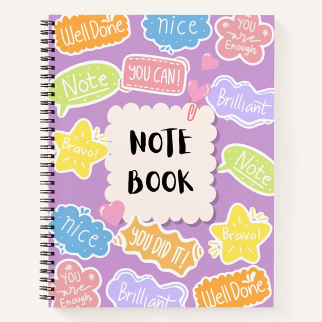 Soft Pastor spielend moderne Motivierend Quote Notizbuch (Vorderseite)