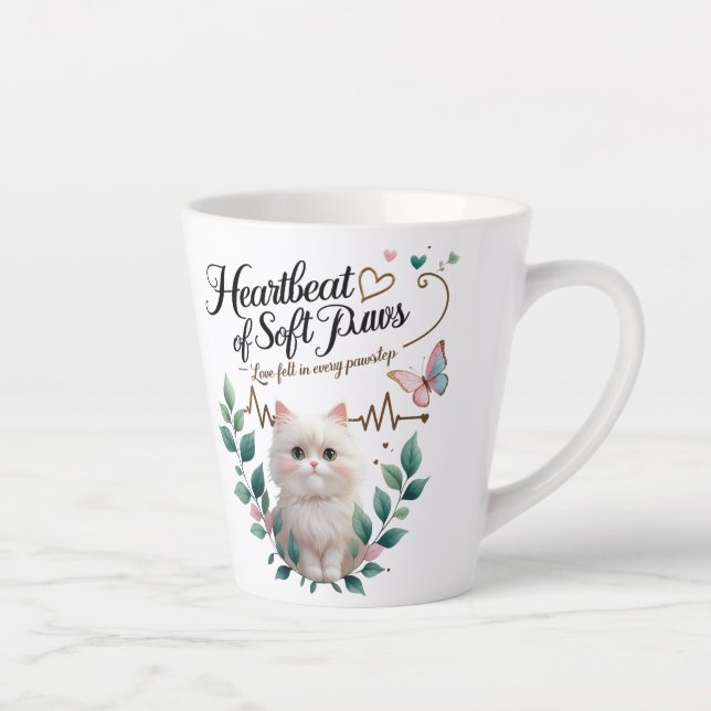 Soft Paws Latte - 12 oz Tasse mit Heartbeat of Lie (Rechts)