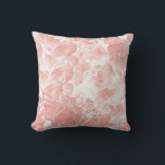 Soft Peach and Pink Floral Pattern Pillow Kissen<br><div class="desc">Soft and feminine pink,  peach,  and white allover pillow design.</div>