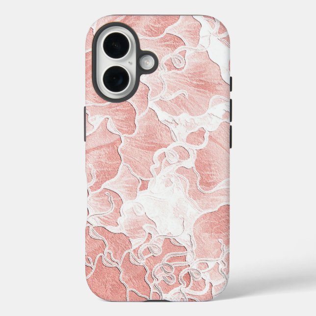Soft Peach and Pink Flower Phone Cover (Rückseite)