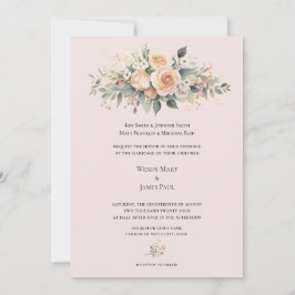 Soft Peach Blossom förmliche Einladung zur Hochzei