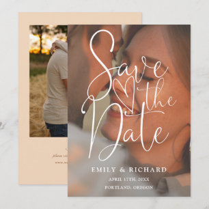 Soft Peach Hochzeit 2 Foto Elegantes Skript Save The Date