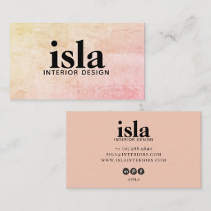 Soft Peach Pink Textur Innenarchitektin Visitenkarte