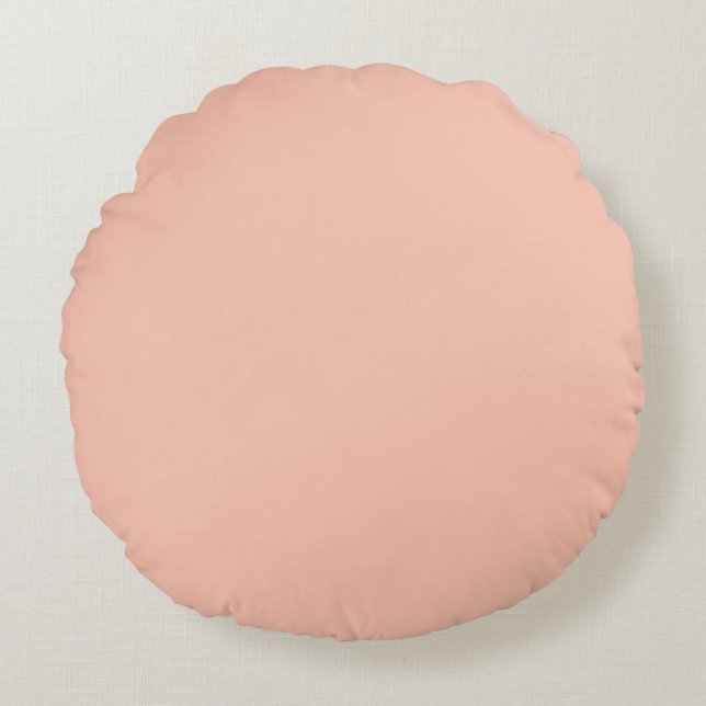 Soft Peach, Solid, Simple, Modern Rundes Kissen (Vorderseite)