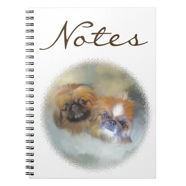Soft Pekingese Duo Notizblock (Vorderseite)