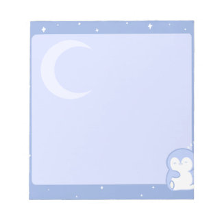 Soft Penguin Night Notepad | Calm Pastel Memo Pad Notizblock
