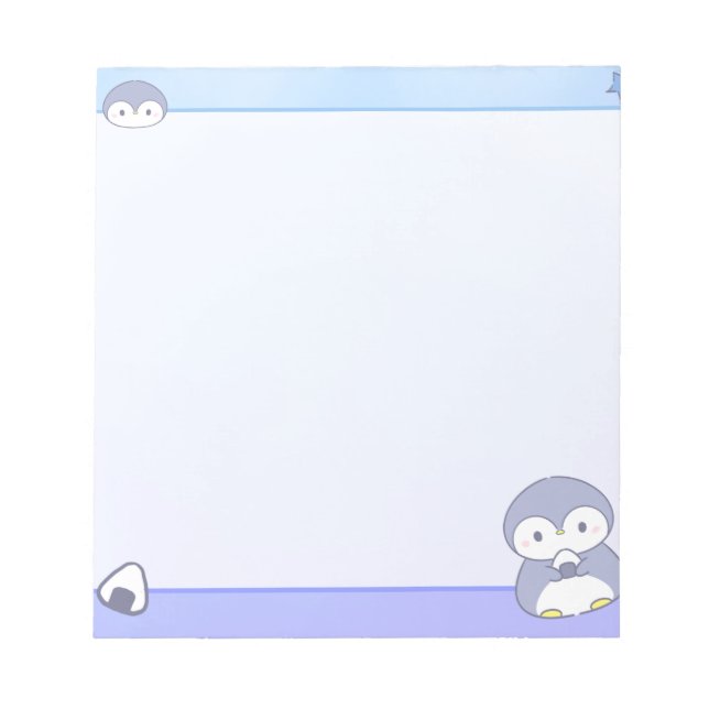 Soft Penguin Notizblock | Süße Pastell-Notizblock (Vorderseite)