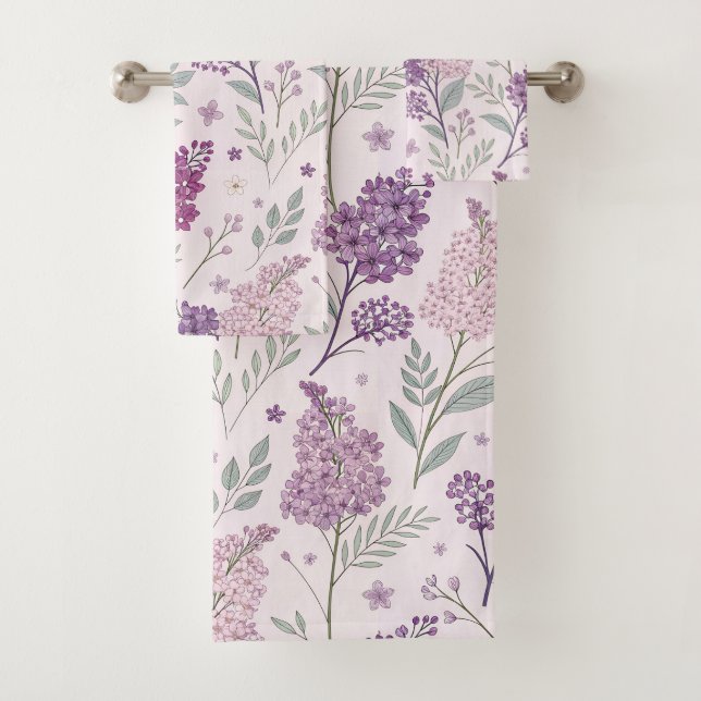 Soft Pink and Purple Lilac Floral Pattern   (En situation)