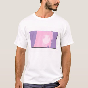 Soft Pink Anime Girl - Pastel Vaporwave Art Collec T-Shirt