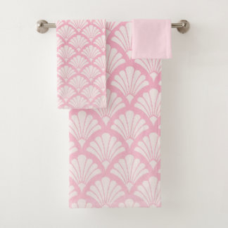 Soft Pink Art Deco Bath Towel Set