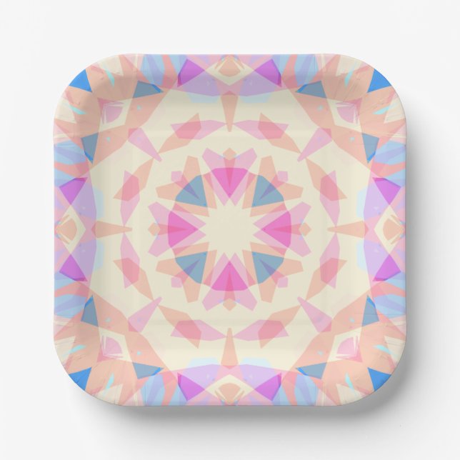 Soft Pink Blue Magic Star Halloween Rainbow Deco Pappteller (Vorderseite)