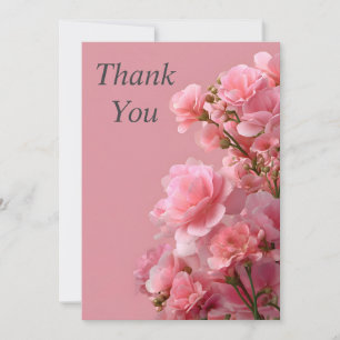 Soft Pink Blume auf Flamingo Pink Danke Karte