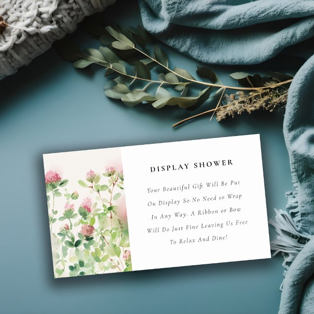 Soft Pink Blumengarten Dusche Babydusche Begleitkarte (Von Creator hochgeladen)