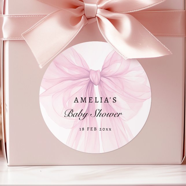 Soft Pink Blush Bow Baby Girl Stickers (Von Creator hochgeladen)