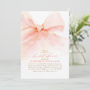 Soft Pink Bow Elegantes Brautparty Einladung