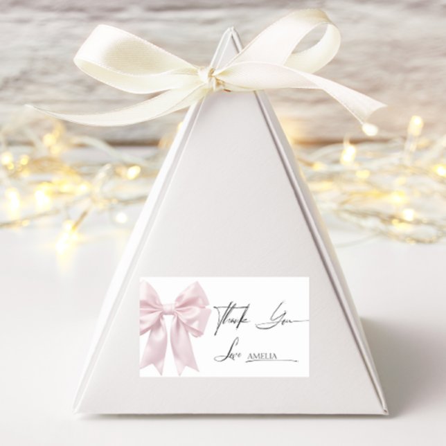 Soft Pink Bow Vielen Dank rechteckig Rechteckiger Aufkleber (Von Creator hochgeladen)