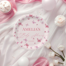 Soft Pink Butterfly Babydusche