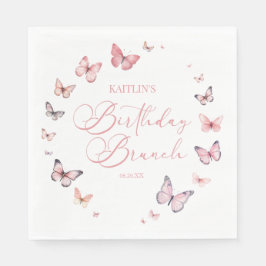 Soft Pink Butterfly Geburtstagsfeier Party Serviette