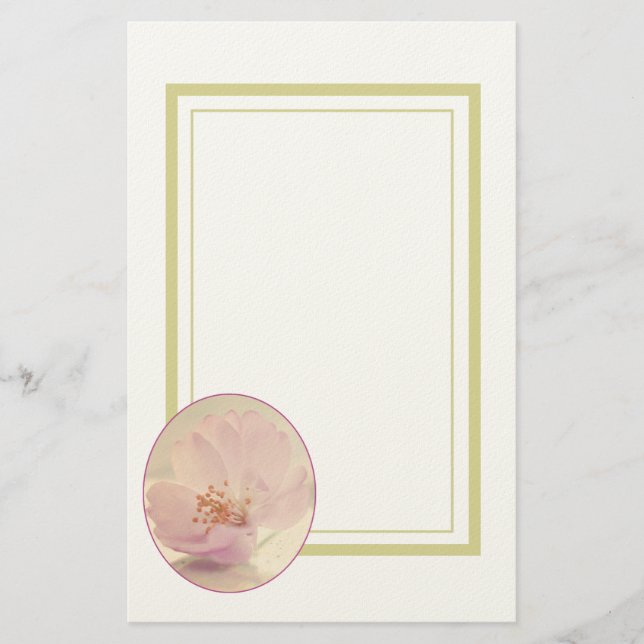 Soft Pink Cherry Blossom Blume Briefpapier (Vorderseite)