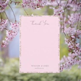 Soft Pink Chinoiserie Elegant Wedding Vielen Dank Dankeskarte