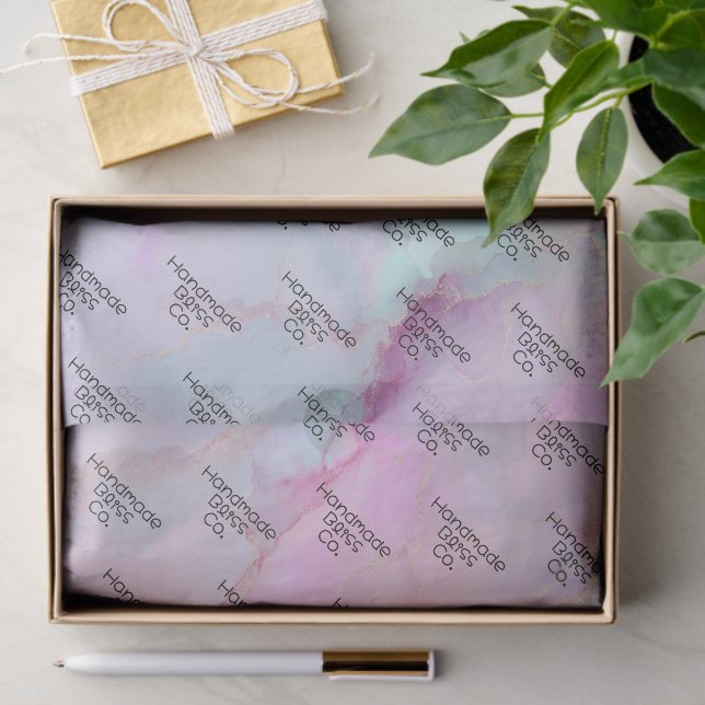 Soft Pink Colorful Marble Seidenpapier (Geschenk)