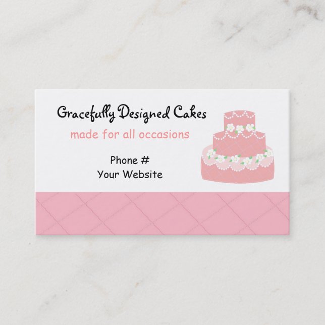 Soft Pink Designer Cake Visitenkarte (Vorderseite)