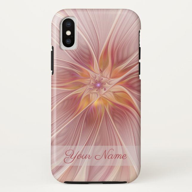 Soft Pink Dream Abstrakt Fraktal Blume Case-Mate iPhone Hülle (Rückseite)