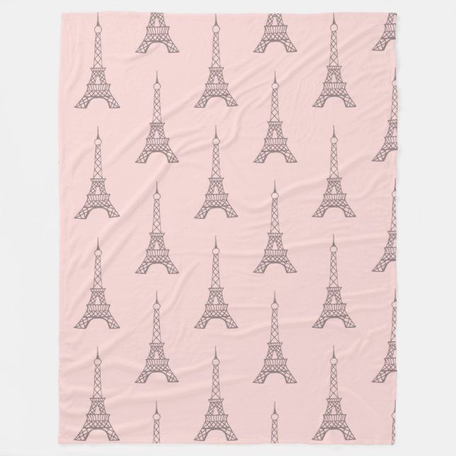 Soft Pink Eiffel Tower Blanket Geschenk Fleecedecke (Vorderseite)