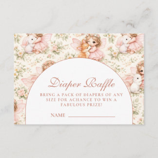Soft Pink Fairy Baby Shower Diapper Raffle Begleitkarte