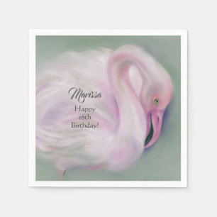 Soft Pink Flamingo Pastel Custom Party Serviette