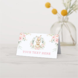 Soft Pink Floral Bunny Rabbit Baby Food Zents Platzkarte