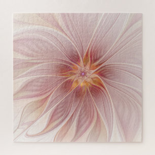 Soft Pink Floral Dream Abstraktes Fraktal Kunst Bl