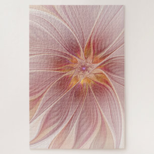 Soft Pink Floral Dream Abstraktes Fraktal Kunst Bl