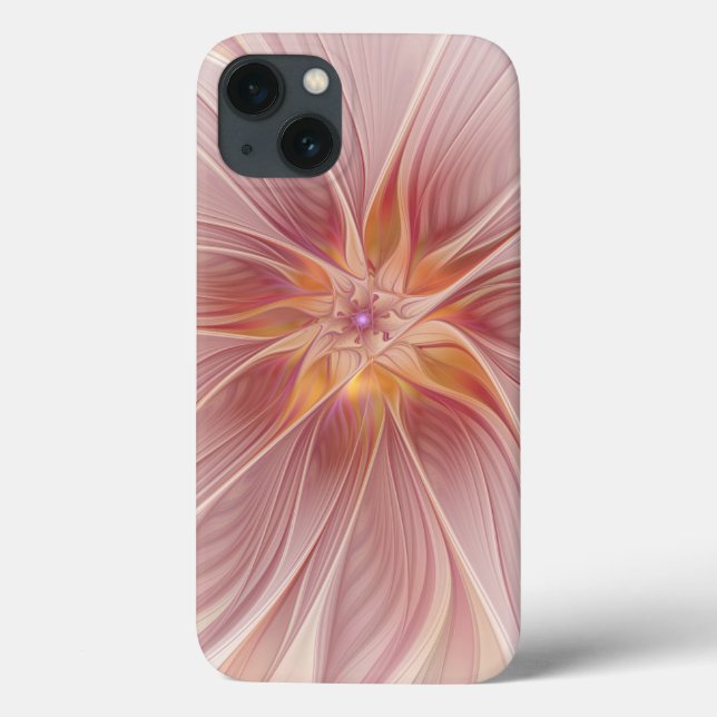 Soft Pink Floral Dream Abstraktes Fraktal Kunst Bl Case-Mate iPhone Hülle (Rückseite)