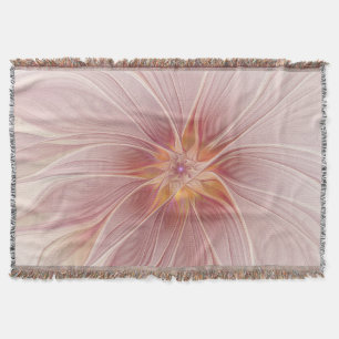 Soft Pink Floral Dream Abstraktes Fraktal Kunst Bl Decke