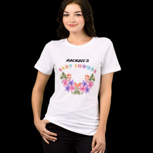 Soft Pink Floral Girl Babydusche Tri-Blend Shirt